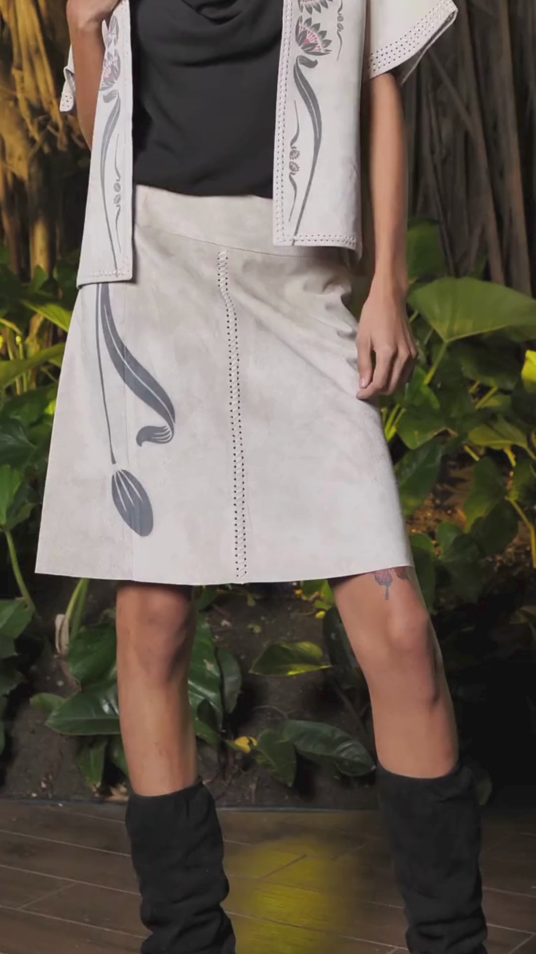 Natural Suede Skirt