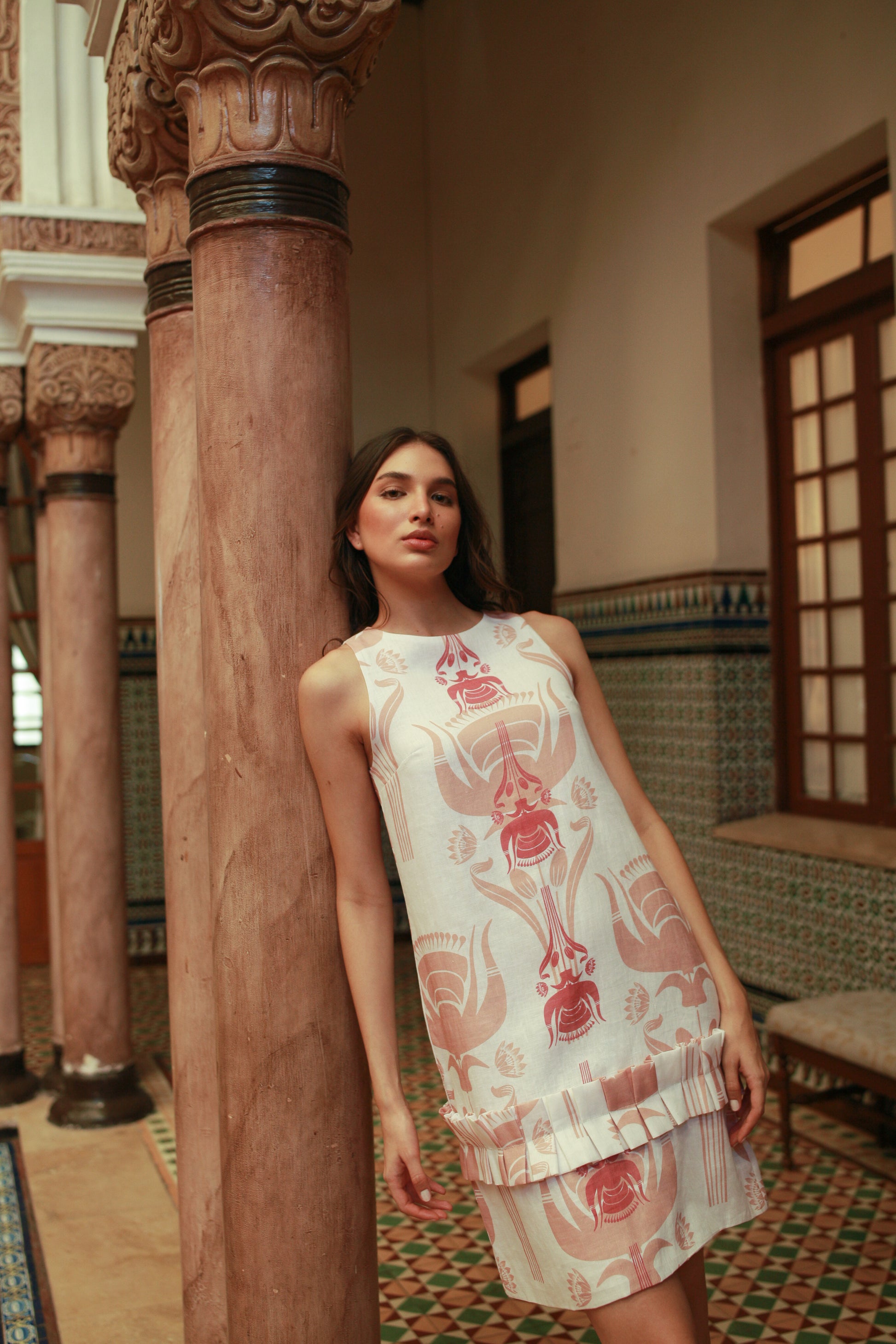 Short Sleeveless Linen Dress