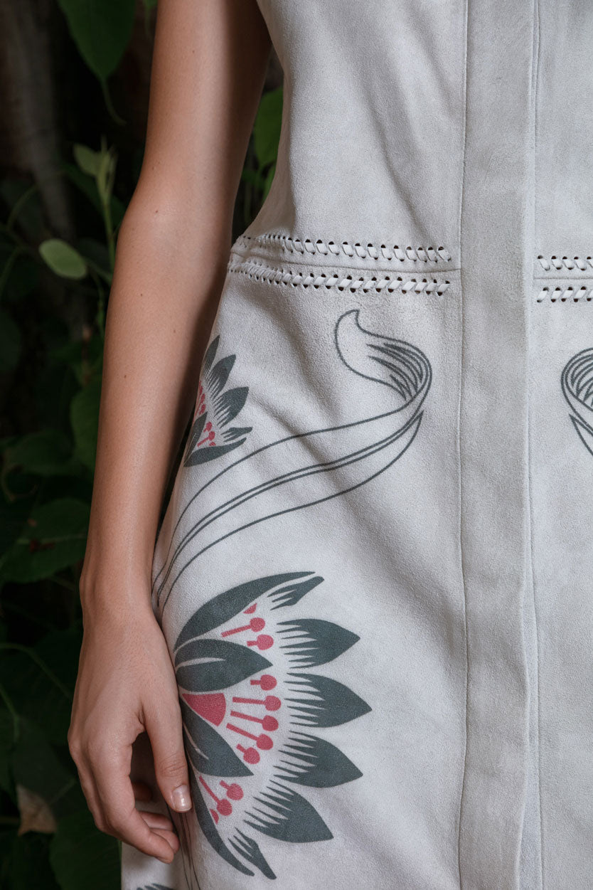 Robe courte en daim naturel