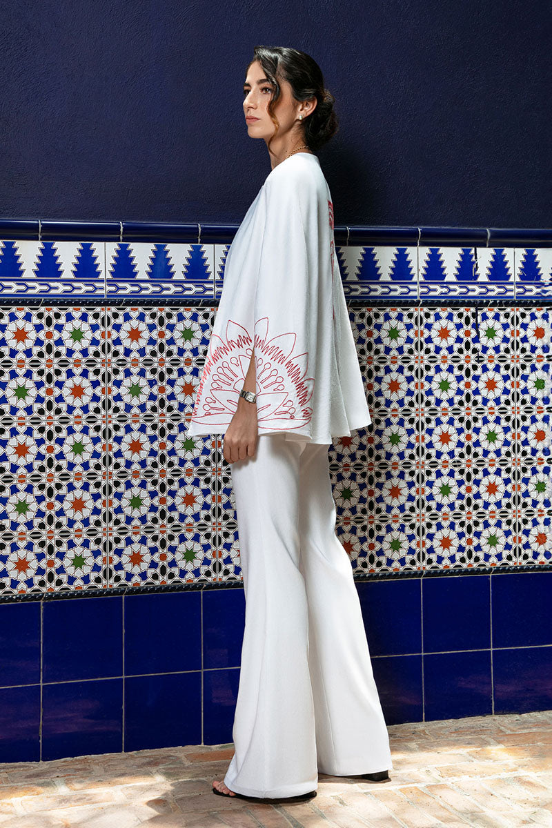 Hand-Embroidered Linen Cape