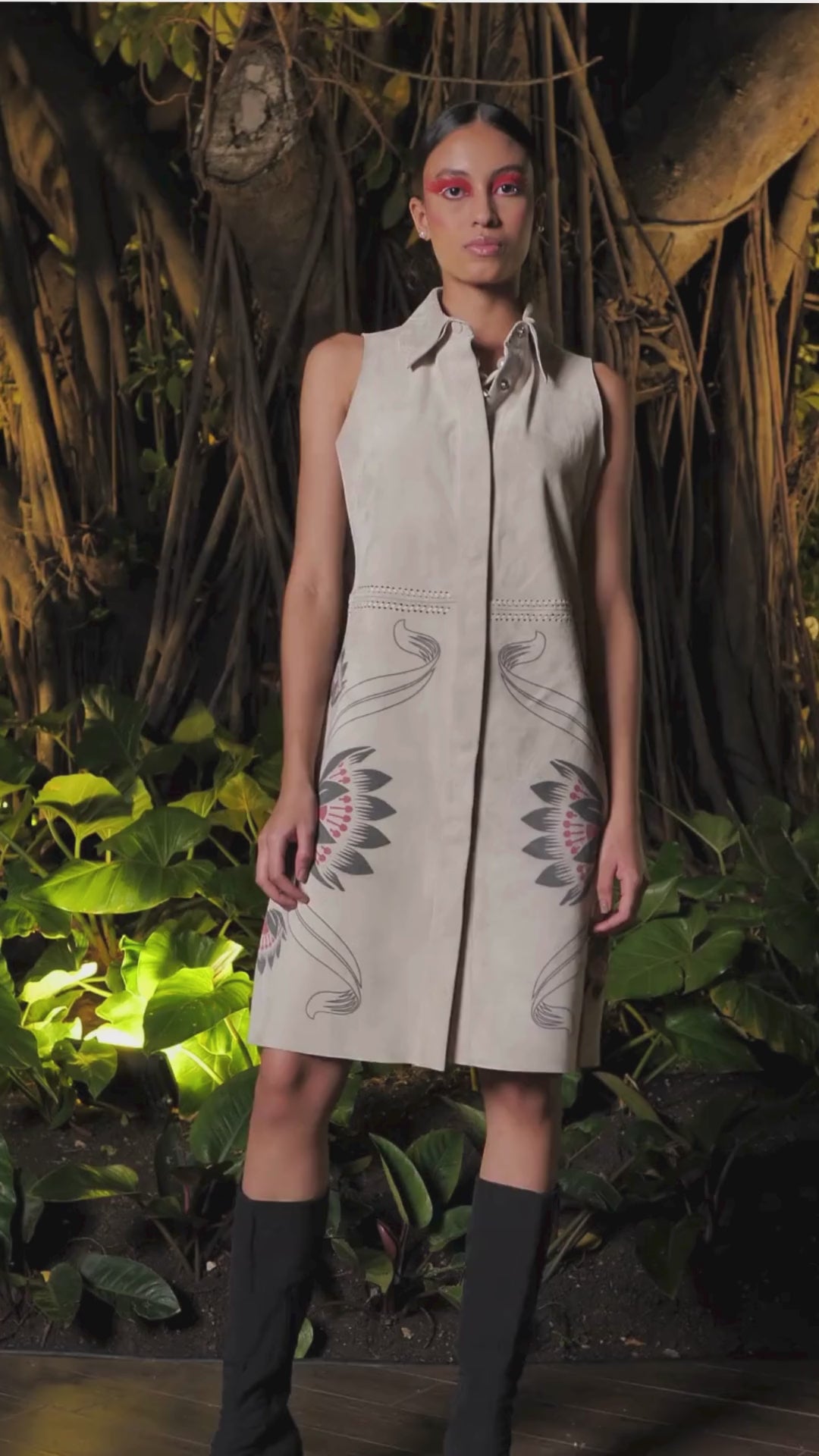 Robe courte en daim naturel
